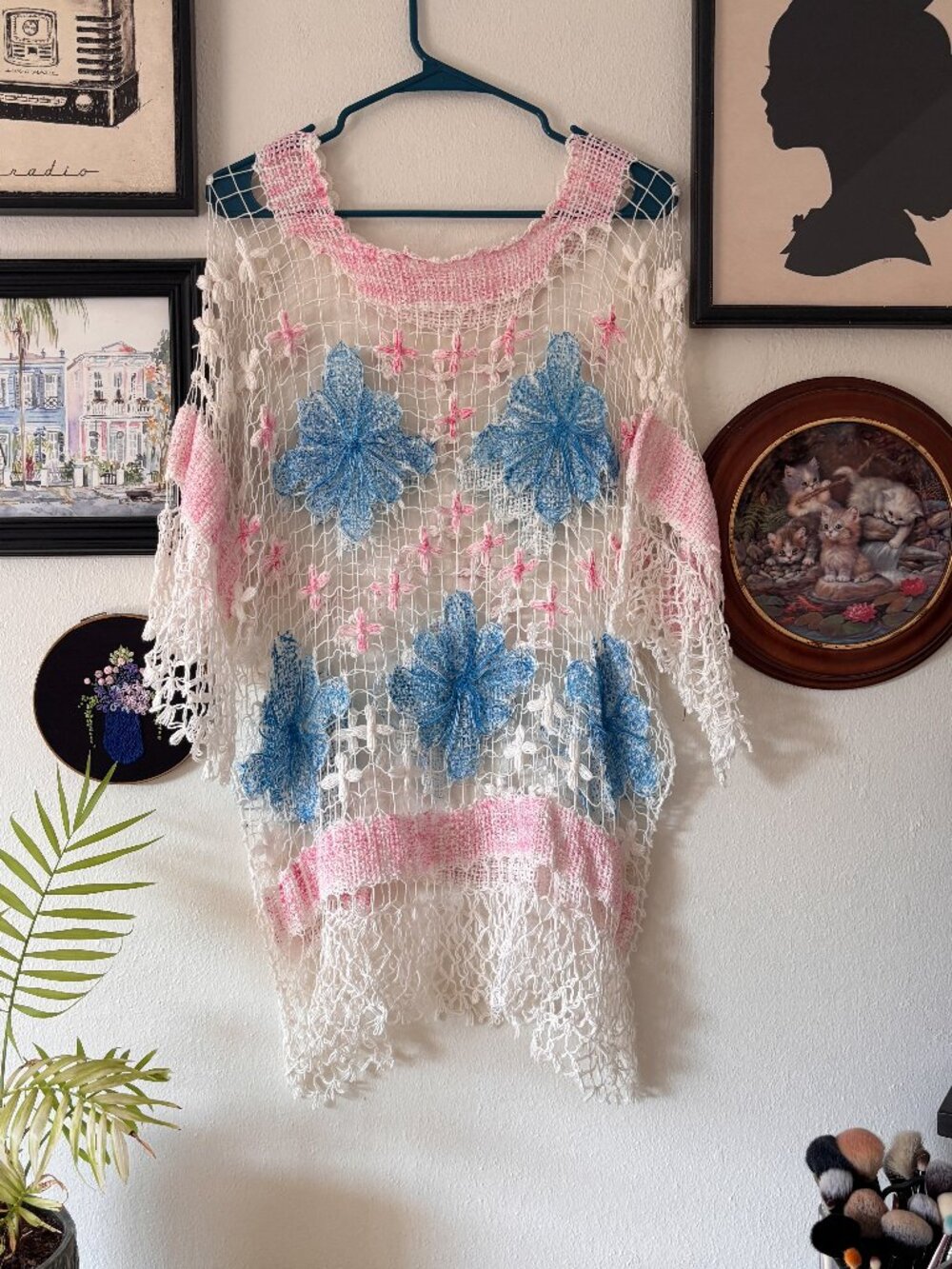 Vintage Knit Sheer Swim Coverup